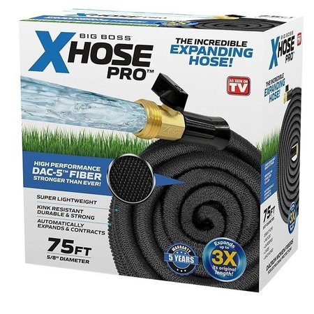 XHOSE Expandable Hose, 75 ft L, Nylon, Black 1257